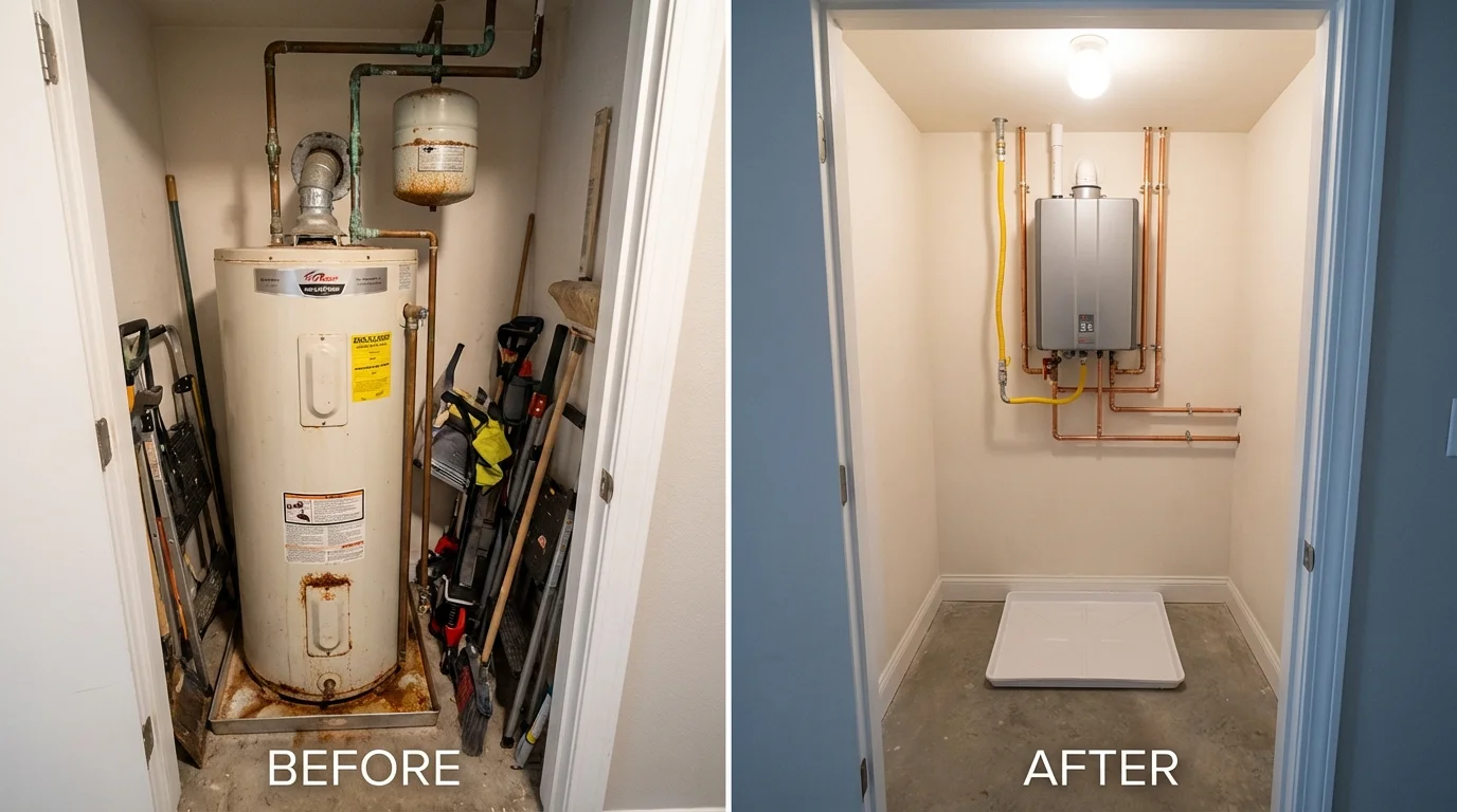 Tank water heater versus wall-mounted tankless unit comparison for Allendale, SC homeowners